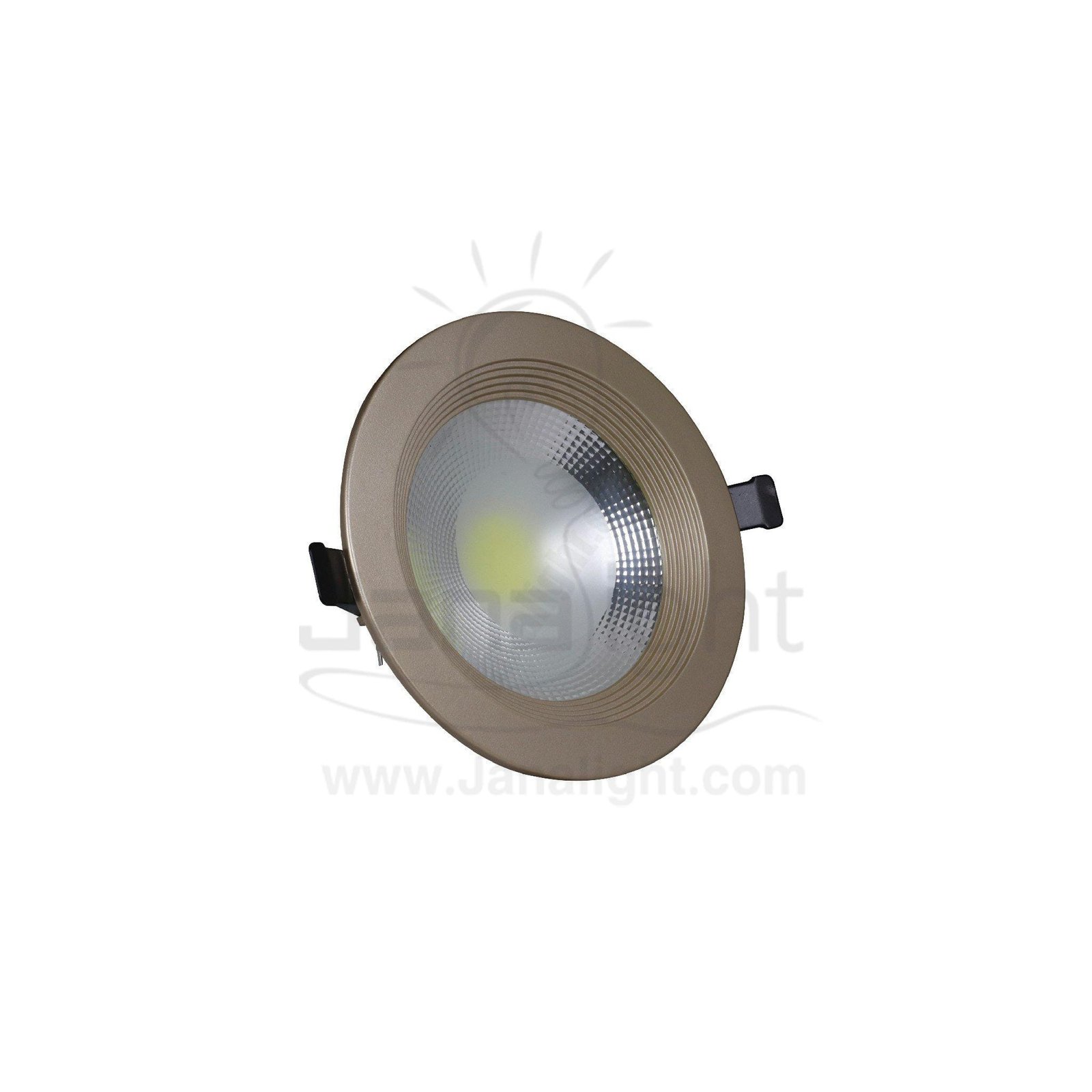 كشاف 15 وات كومبكت ابيض حلق شمباني جنى لايت plastic white compact 15 watt downlight